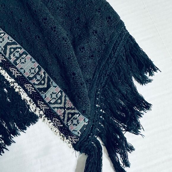 Miss Me Black Beaded Fringe Boho Festival Vibes Cropped Waistcoat Vest - Picture 6 of 8